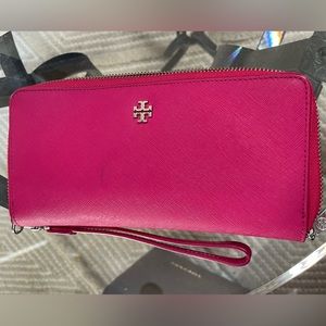 Pink Tory Burch Zip Wallet